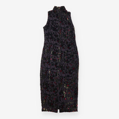 Silk Blend Floral Velvet Devoré Maxi Dress