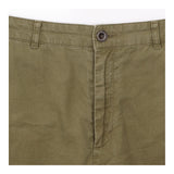 Trousers Cotton Linen Blend Pull On Olive Green