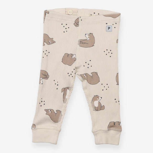 Leggings Ribbed Beige Lazy Bear
