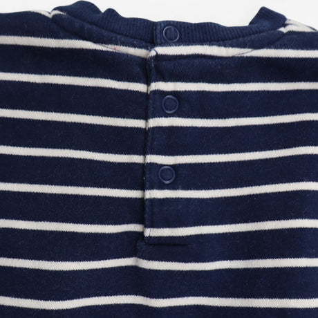 Sweater jersey navy stripe Happy Days white bunny