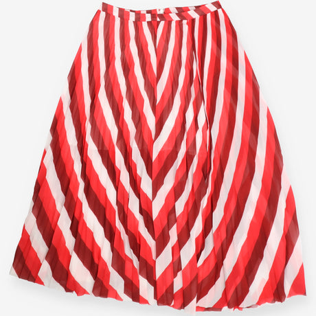 Cocos White Red Burgundy Striped Skirt
