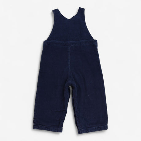 Navy Cord Dungarees Grey Lined 