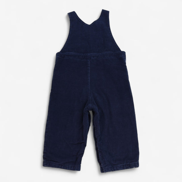 Navy Cord Dungarees Grey Lined 