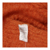 Long‑Line Mohair & Merino Wool Mix Orange Cardigan