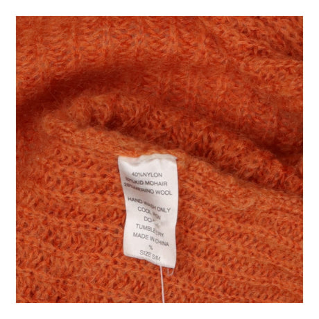 Long‑Line Mohair & Merino Wool Mix Orange Cardigan