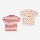 T-Shirts Cream Banana and Red Stripe 2-Pack