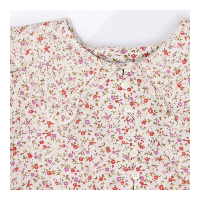 Puff Sleeve blouse floral print with frill collar