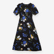 Dress Black Floral Short Sleeve