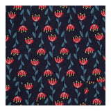 Henley Top Navy Red Floral Organic Cotton