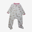 White Zip Up sleepsuit with Pink Rainbows