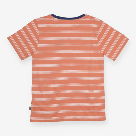 T-shirt pink and white stripe dinosaur fossils