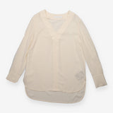 Blouse Ivory 100% Silk V-Neck