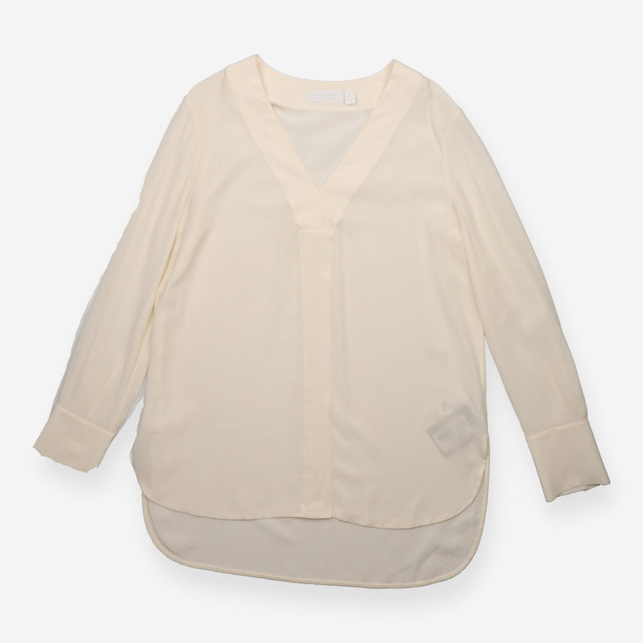 Blouse Ivory 100% Silk V-Neck