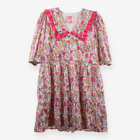 Bertie Mini Dress Smock Collar Cotton Dress