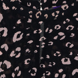 Black Leopard Print High Neck Viscose Midi Materni