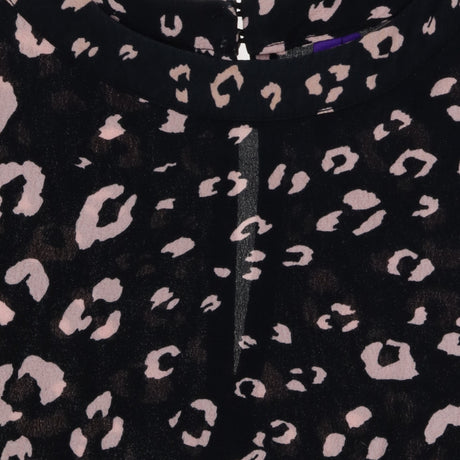 Black Leopard Print High Neck Viscose Midi Materni