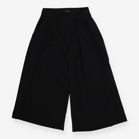 Emoda Black Cropped Culottes – Pleated Front Wide‑