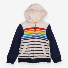 Rainbow stripe zip hoodie