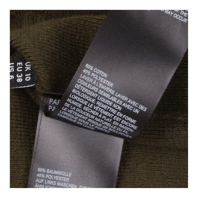 Olive Khaki Knitted Button Front Sleevele
