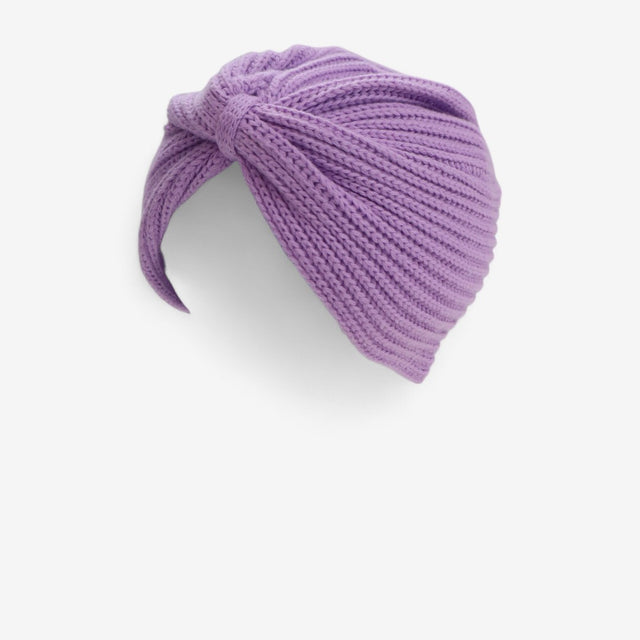 Hat Knitted Turban Purple