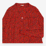 Shirt Dress Navy Red Heart Print Long Sleeve Tiere