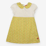 Dress collar white and yellow spots floral