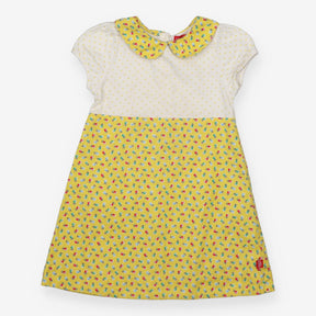 Dress collar white and yellow spots floral