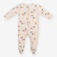 Sleepsuit zip cream monkey