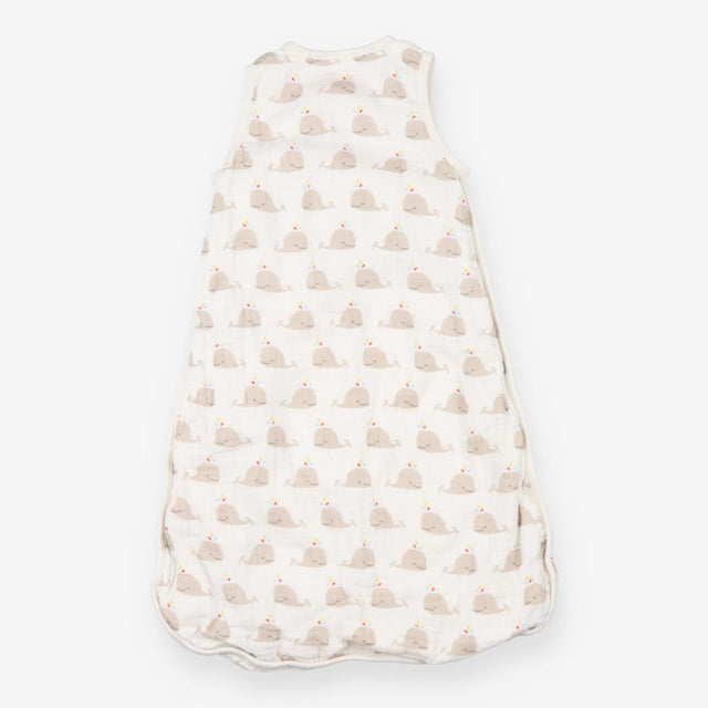 Sleeping bag white with whale print 1Tog