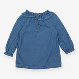 Top Long Sleeve Collared Chambray
