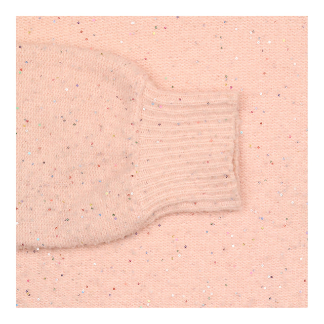 Jumper Pink Sequin Crew Neck Long Sleeve Knit