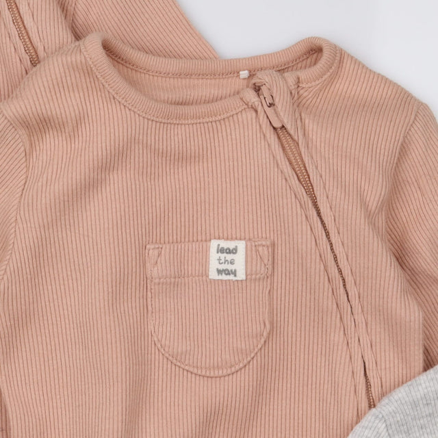 Sleepsuits Zip Pinks and Grey 6 Pack