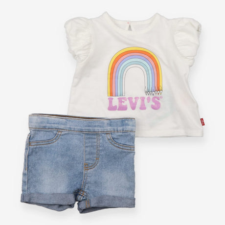 White T-shirt and Denim Shorts Outfit