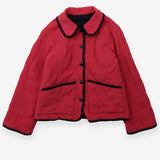 Reversible jacket navy quilted oink fleece