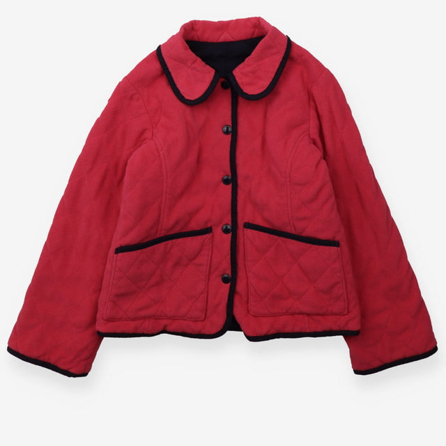 Reversible jacket navy quilted oink fleece