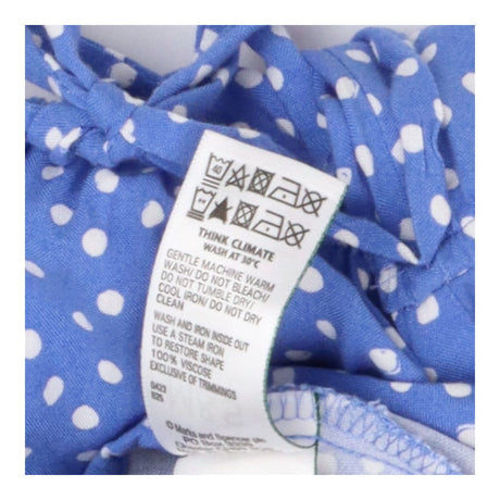 Wrap Dress Blue White Polka Dot Short Sleeve
