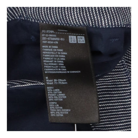 Navy Striped Wide Leg Trousers