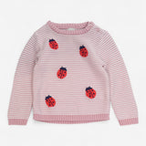 Pink knit jumper ladybirds 