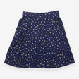 Midi Skirt Navy Blue Gold Metallic Polka Dot