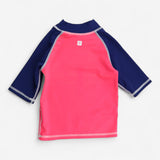 Rash Vest Navy and Neon Pink