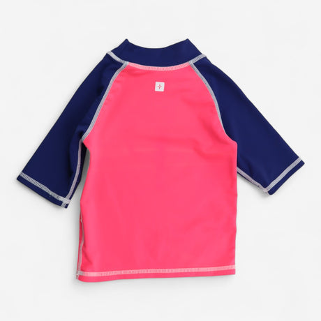 Rash Vest Navy and Neon Pink