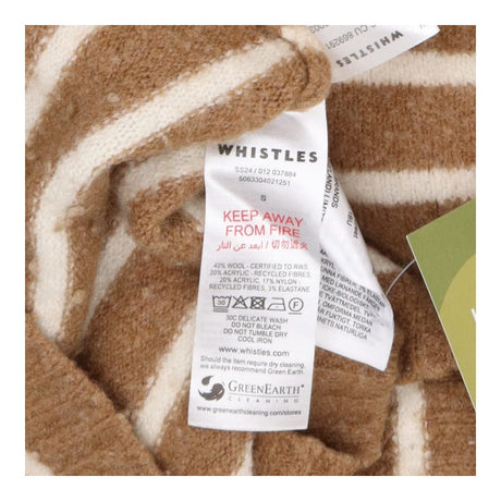 Cream Stripe Rib Detail Funnel Knit