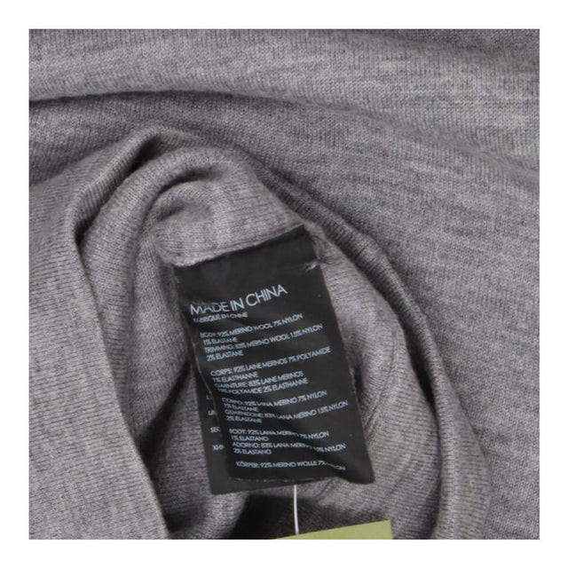 Grey Funnel Neck Merino Wool Sleeveless Dress