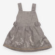 Grey Knit Pinafore Dress with Flowers