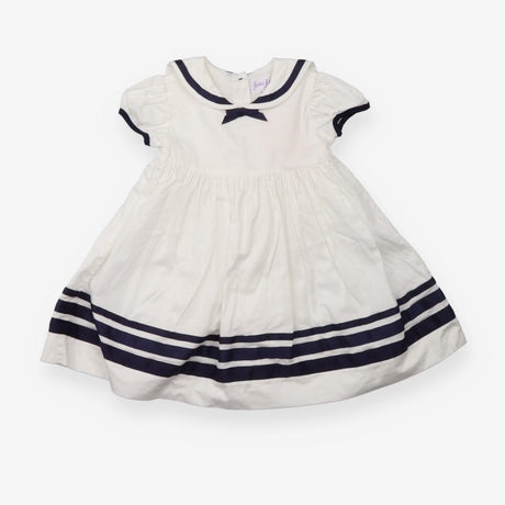 Blue and white collared dress