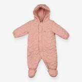 Pramsuit pink cloud stitching 