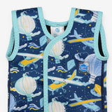 Wrapover Swimsuit Blue Hot Air Balloons and Aeropl