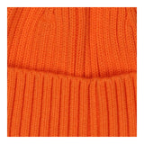 Beanie hat orange ribbed knitted