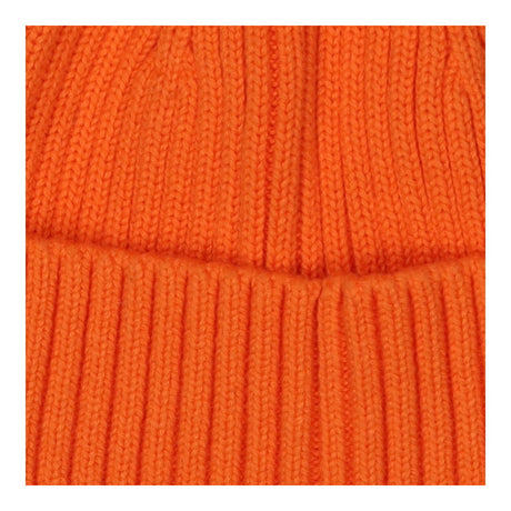 Beanie hat orange ribbed knitted