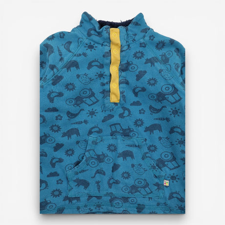 Snuggle Fleece Blue with Farmyard Print